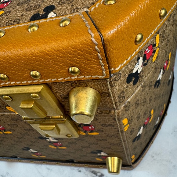 Gucci Disney Hat Box Mickey Mouse GG monogram travel trunk bag Luggage Rare - Picture 12 of 16
